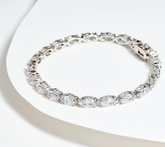 Diamonique Platinum Clad SS 100 Facet Choice of Cut Tennis Bracelet Avg